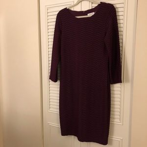 Calvin Klein Chevron Pattern 3/4 Sleeve Dress
